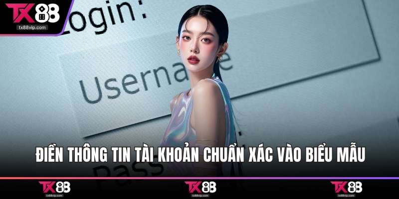 Điền thông tin tài khoản chuẩn xác vào biểu mẫu
